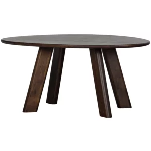 Organische Eettafel Roundly Mangohout, Kleur Walnoot