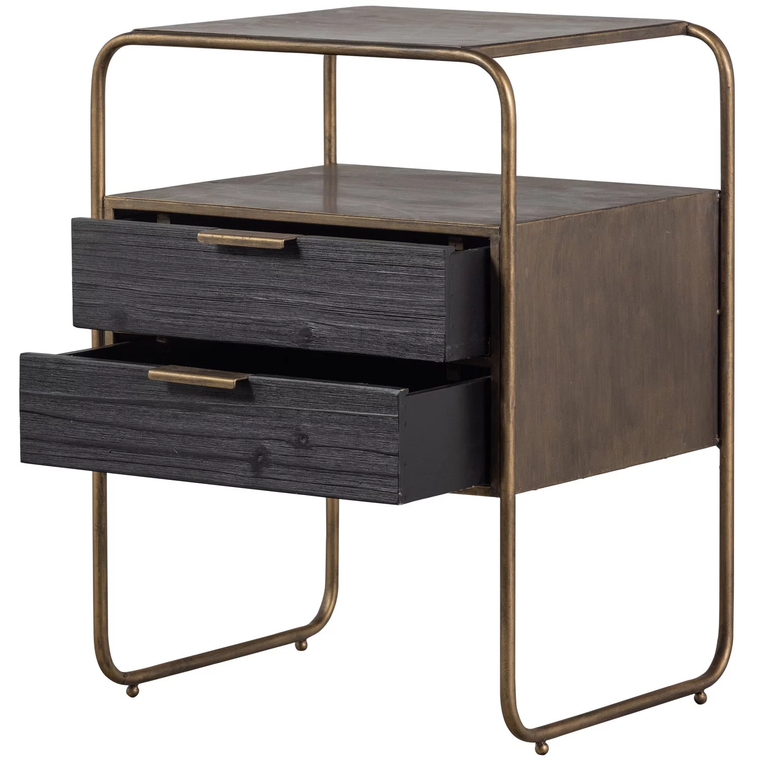 Polite Nachtkastje Metaal/Hout Antique Brass - Afbeelding 5