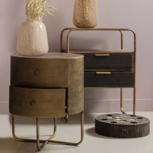 Alternative view of Glossy Rond Kastje Metaal Antique Brass