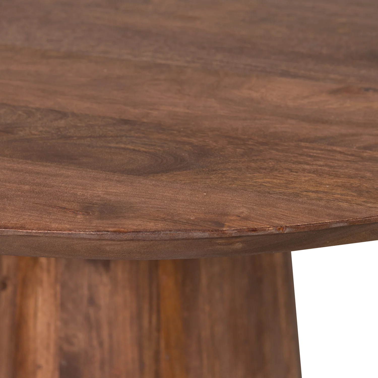 Limit Eetkamertafel Rond Mangohout Walnoot O130 Cm - Afbeelding 4