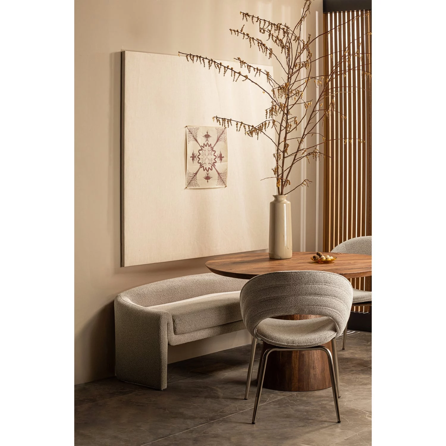 Limit Eetkamertafel Rond Mangohout Walnoot O130 Cm - Afbeelding 2