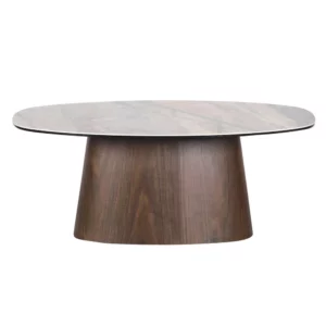 Deense Salontafel Keramisch Onyx / Walnootfineer