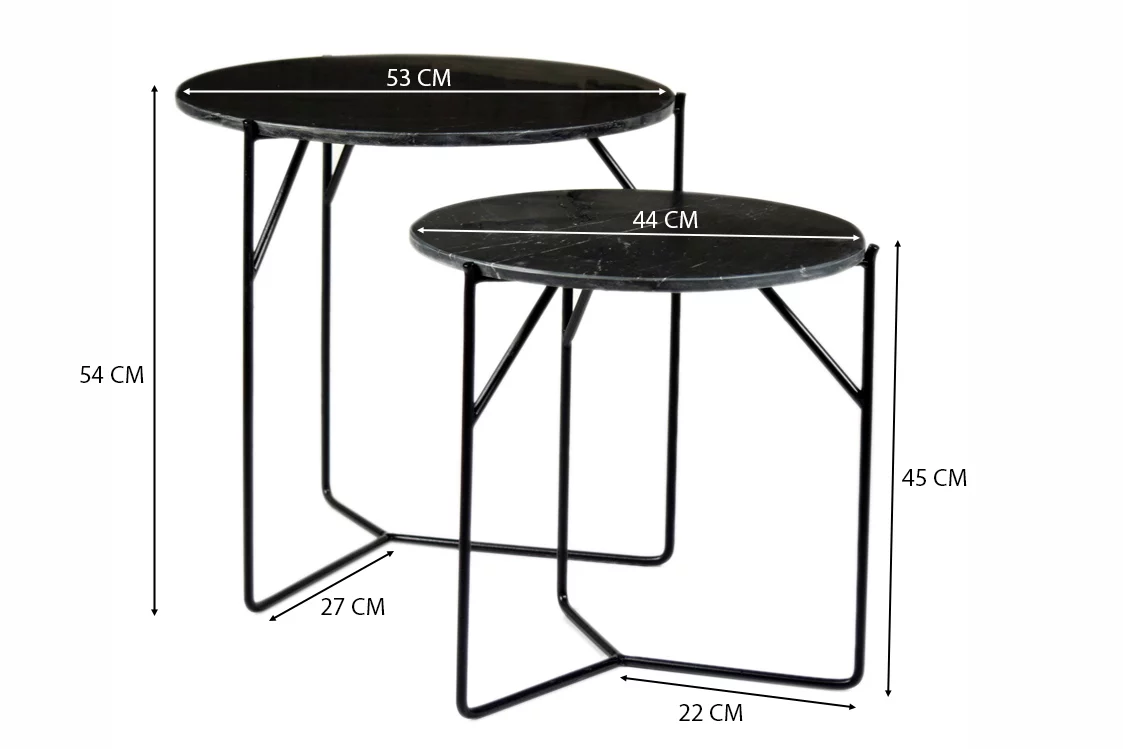 Mason Marble Black/Black Set Of 2 - Afbeelding 3