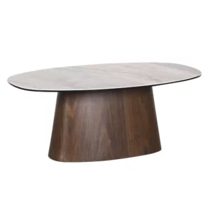Alternative view of Deense Salontafel Keramisch Onyx / Walnootfineer