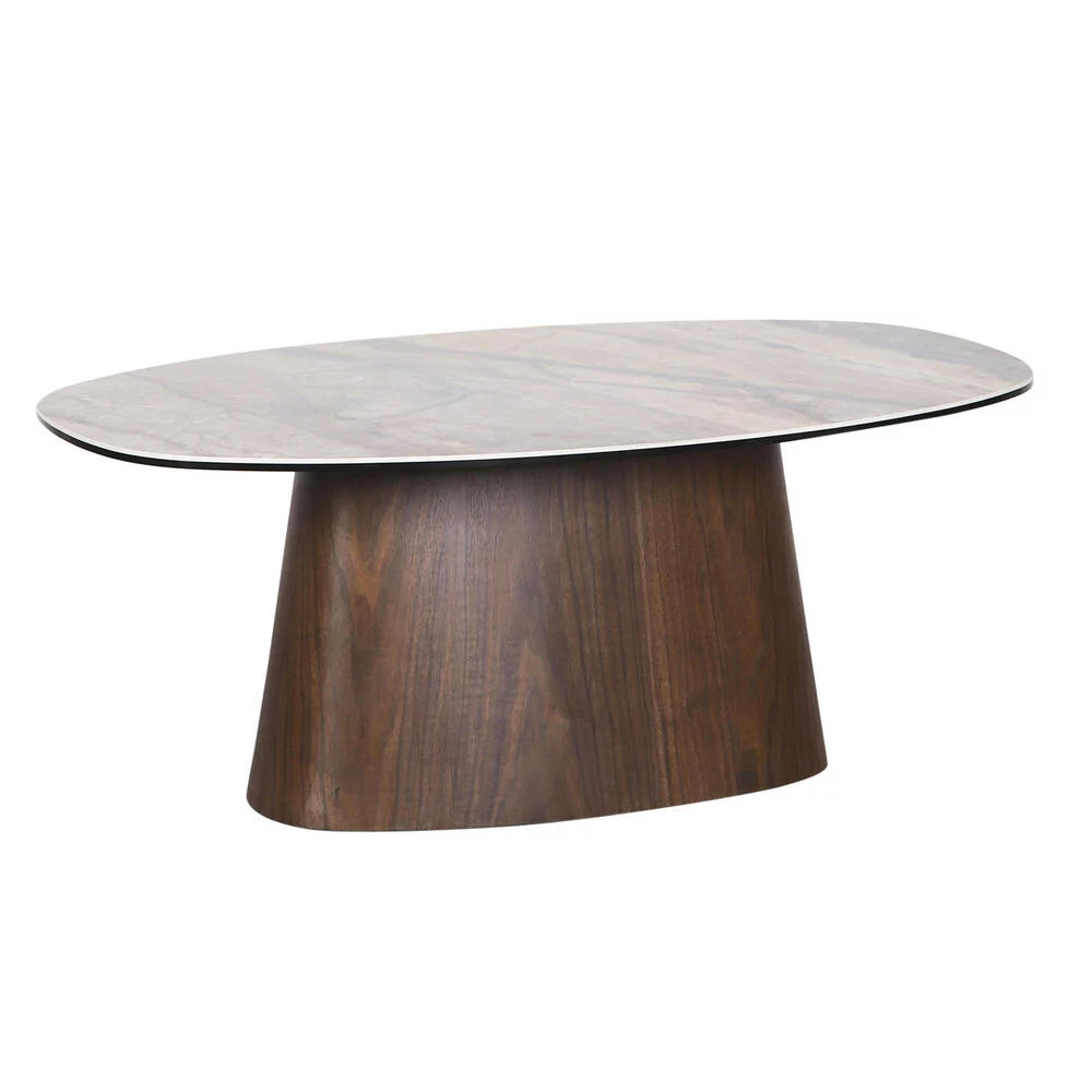 Deense Salontafel Keramisch Onyx / Walnootfineer - Afbeelding 2
