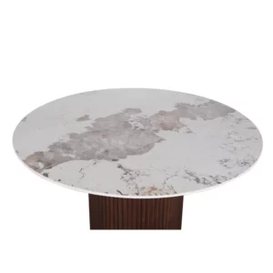 Alternative view of Urban Chique Ronde Tafel Keramisch Marmer / Walnootfineer