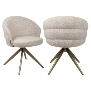 Eetkamerstoel Zendaya Cayenne Brown Swivel Fire Retardant
