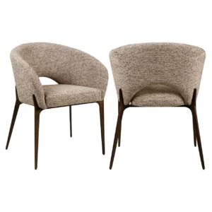 Eetkamerstoel Kenzi Mocca Linear Fire Retardant