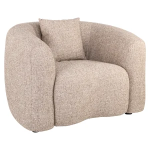 Lounge Stoel Luxandra Sand Tweed Fire Retardant