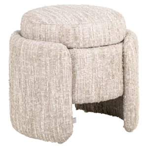Poef &Amp; Voetenbank Cupid Beige Angora With Storage