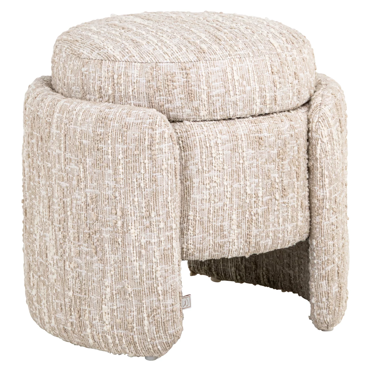 Poef &Amp; Voetenbank Cupid Beige Angora With Storage