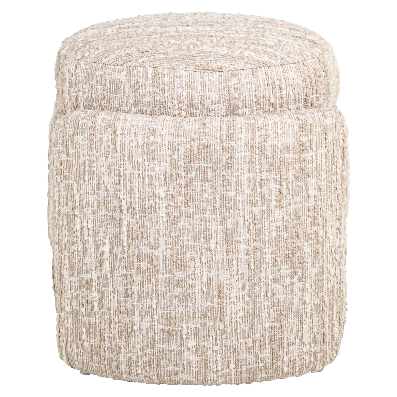 Poef &Amp; Voetenbank Cupid Beige Angora With Storage - Afbeelding 3