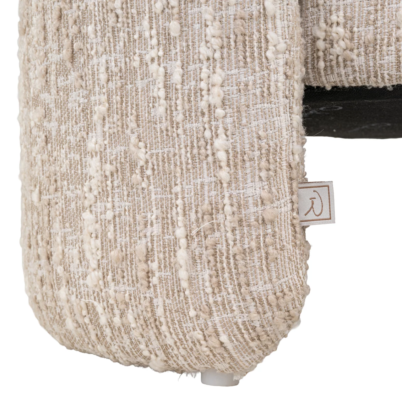 Poef &Amp; Voetenbank Cupid Beige Angora With Storage - Afbeelding 5