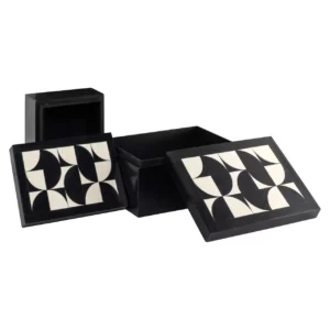 Alternative view of Opbergdoos Rae Black/White (Set Of 2)