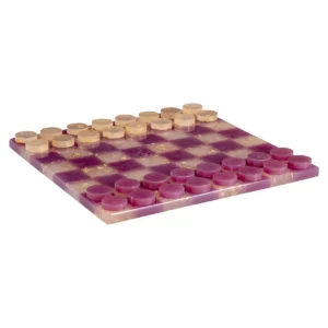 Decoratief Spel Violet Purple Checkers Set