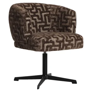 Alternative view of Eetkamerstoel Dinan Brown Labyrinth Fire Retardant Swivel
