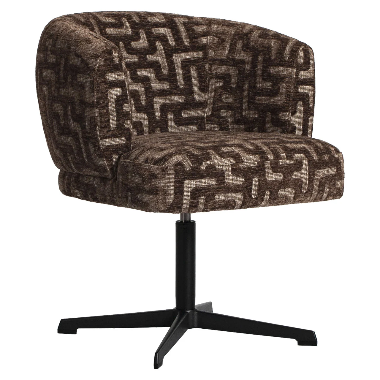 Eetkamerstoel Dinan Brown Labyrinth Fire Retardant Swivel - Afbeelding 2