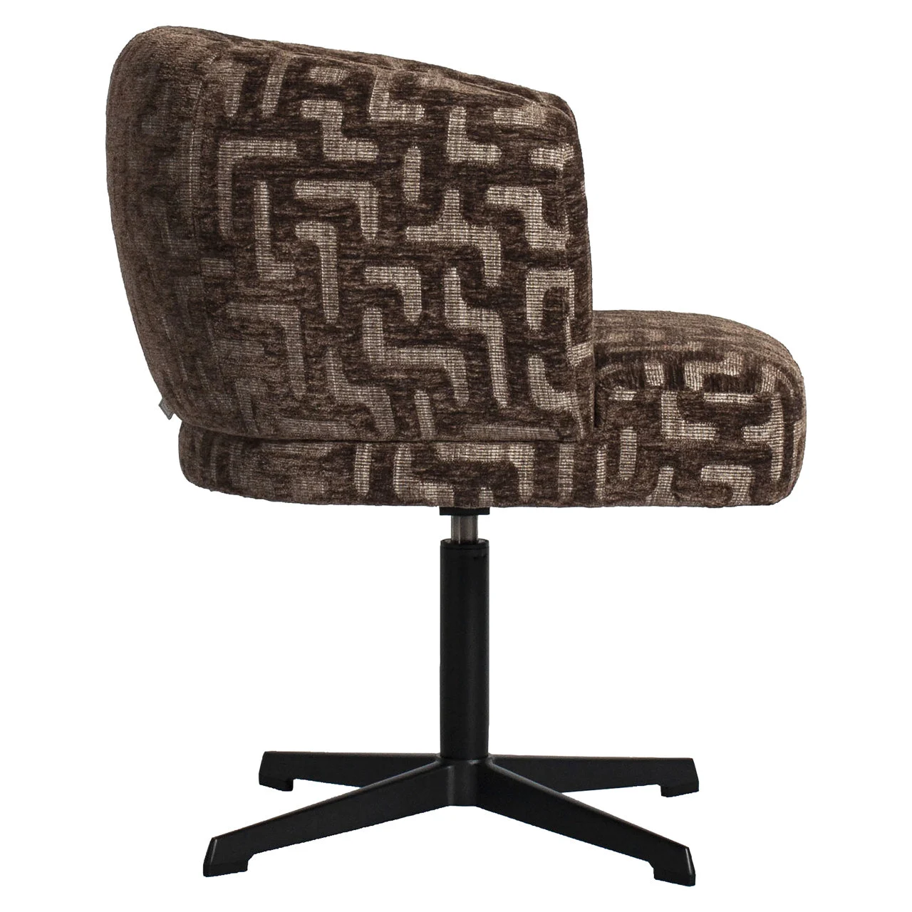 Eetkamerstoel Dinan Brown Labyrinth Fire Retardant Swivel - Afbeelding 4