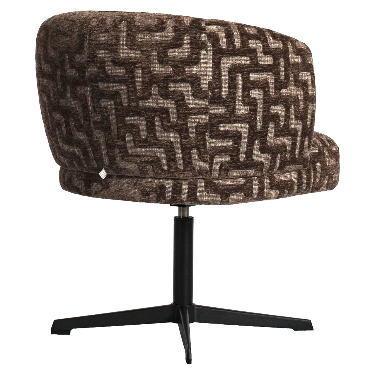 Eetkamerstoel Dinan Brown Labyrinth Fire Retardant Swivel - Afbeelding 6