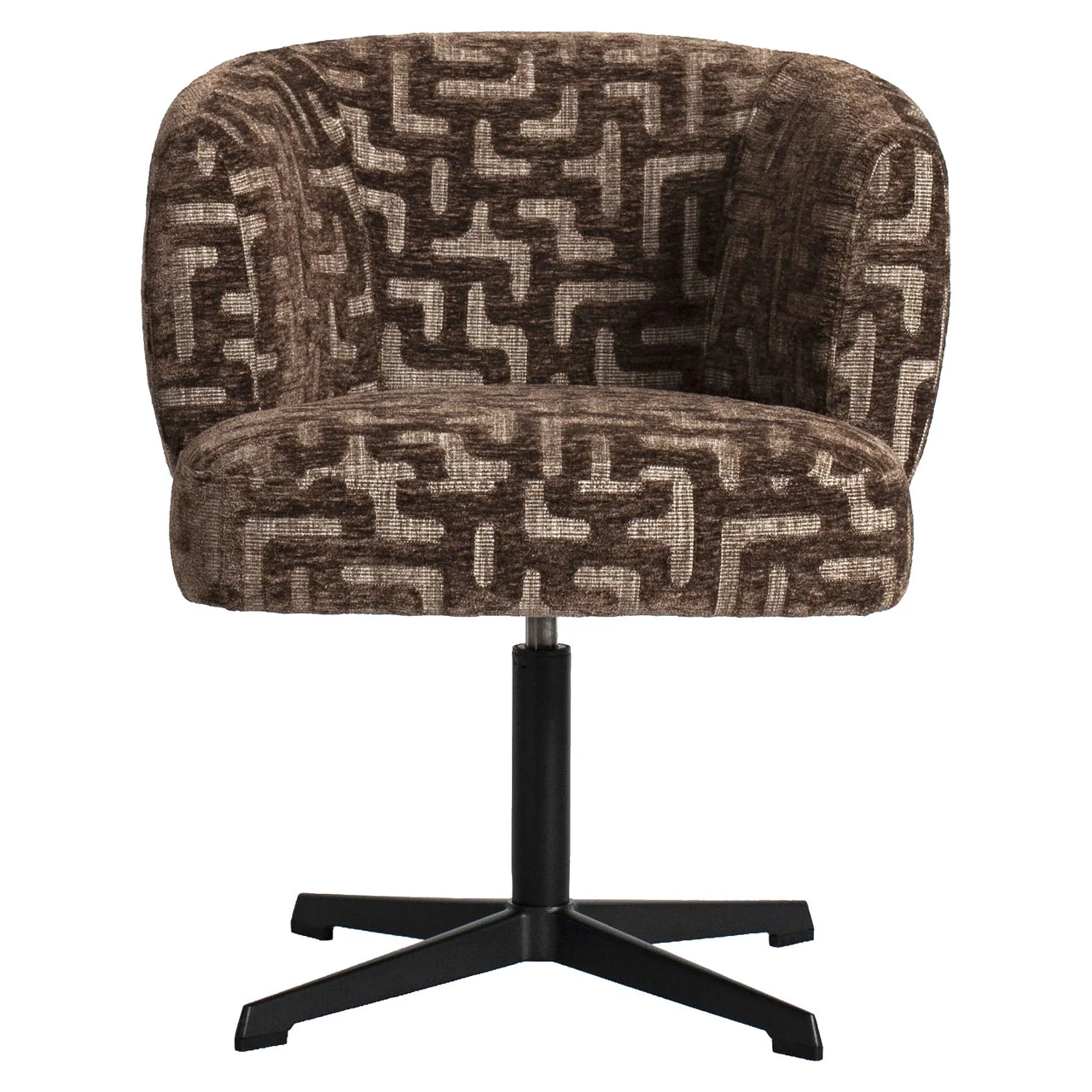 Eetkamerstoel Dinan Brown Labyrinth Fire Retardant Swivel - Afbeelding 3
