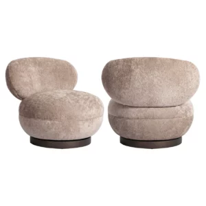 Lounge Stoel Jace Be Easy Sand Swivel Fire Retardant