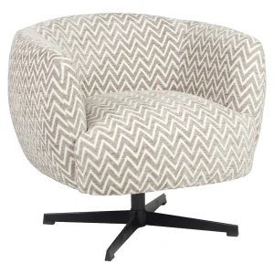 Alternative view of Lounge Stoel Estelle Sand Chevron Swivel