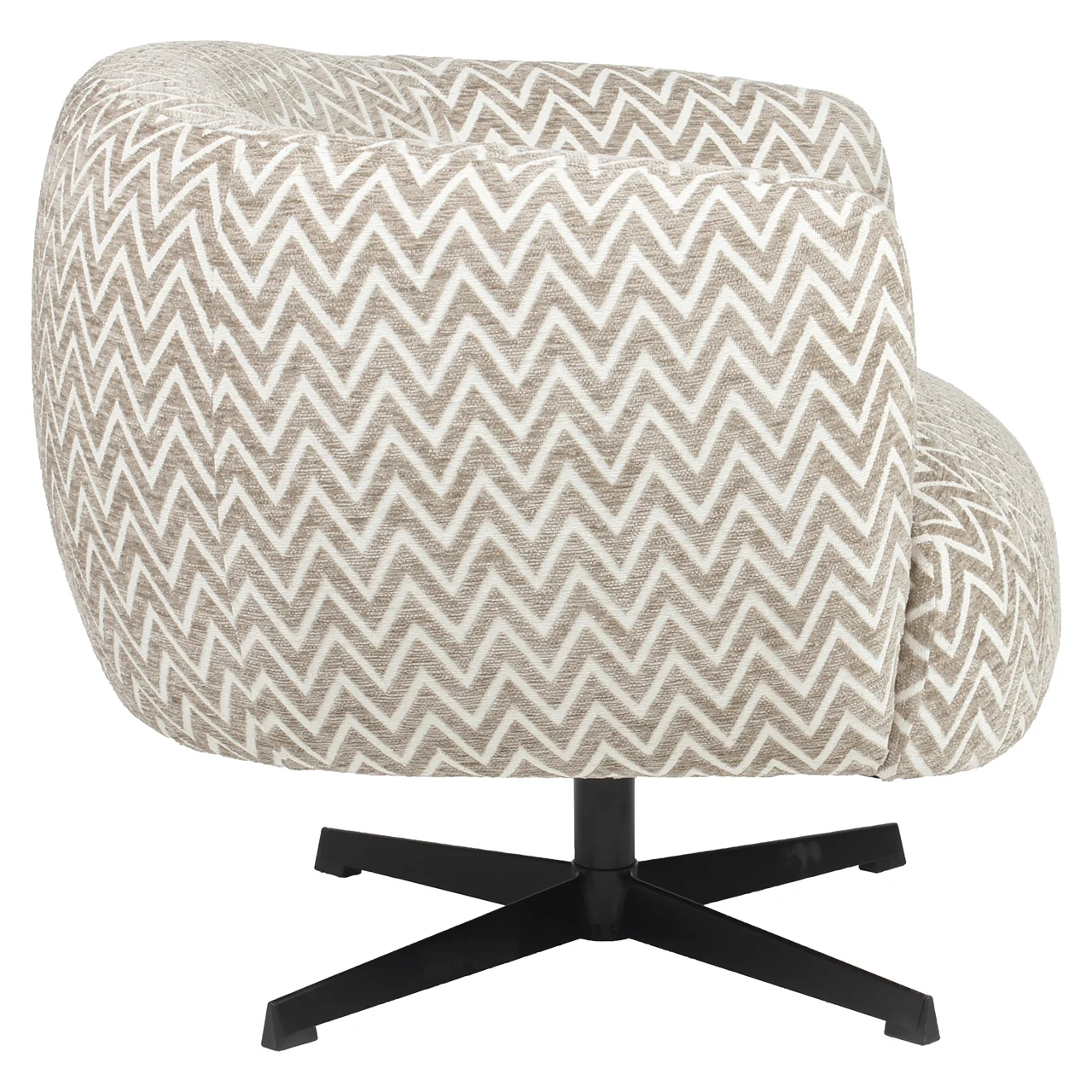 Lounge Stoel Estelle Sand Chevron Swivel - Afbeelding 3