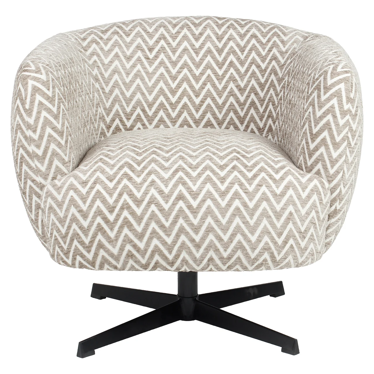 Lounge Stoel Estelle Sand Chevron Swivel - Afbeelding 4
