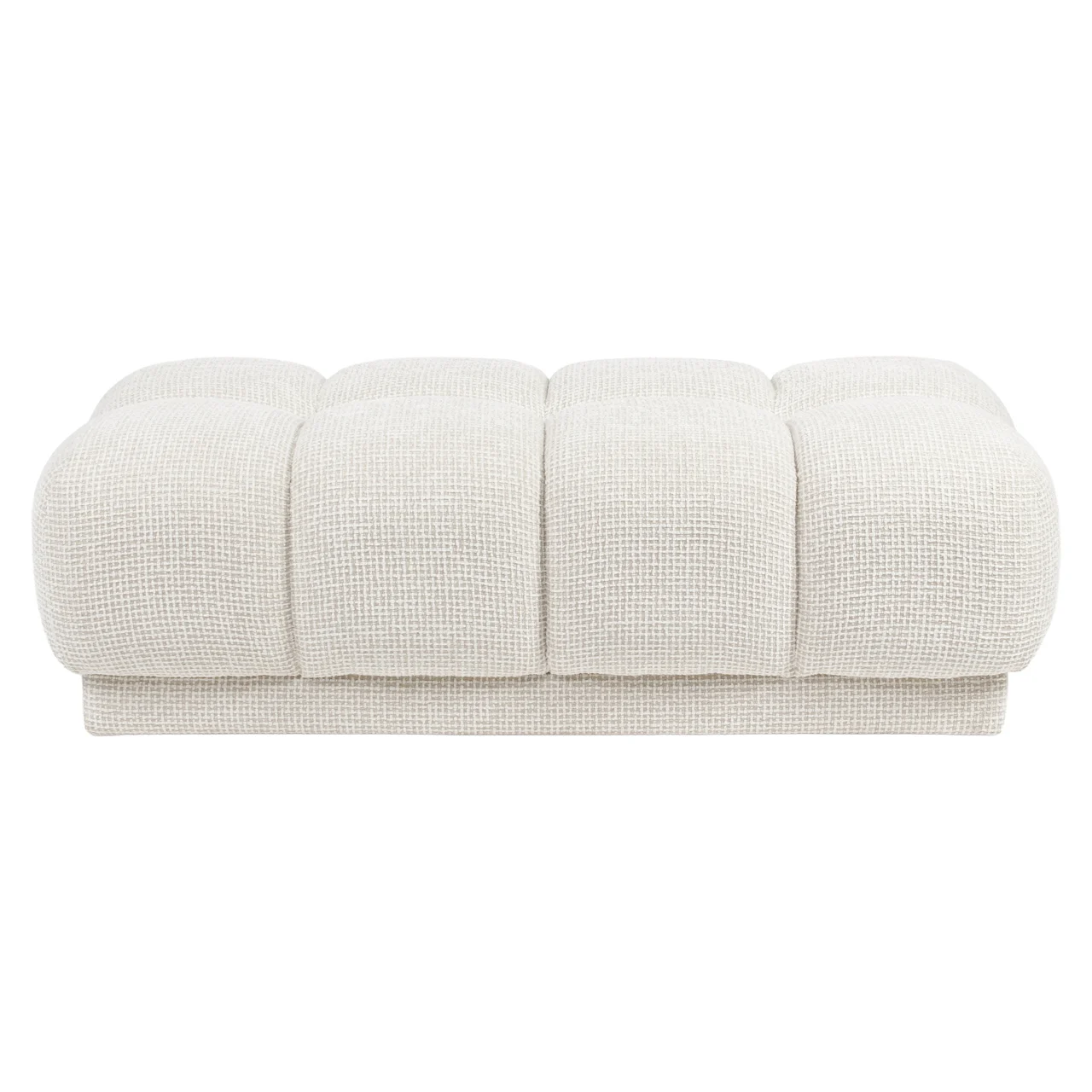Poef & Voetenbank Noah Beige Blockweave - Afbeelding 2
