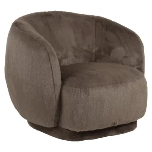 Lounge Stoel Negreslo Brown Fluffy Swivel