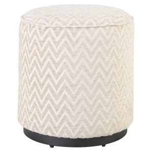 Poef & Voetenbank Lexie Beige Chevron 45Ø