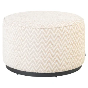 Poef &Amp; Voetenbank Lexie Beige Chevron 70Ø