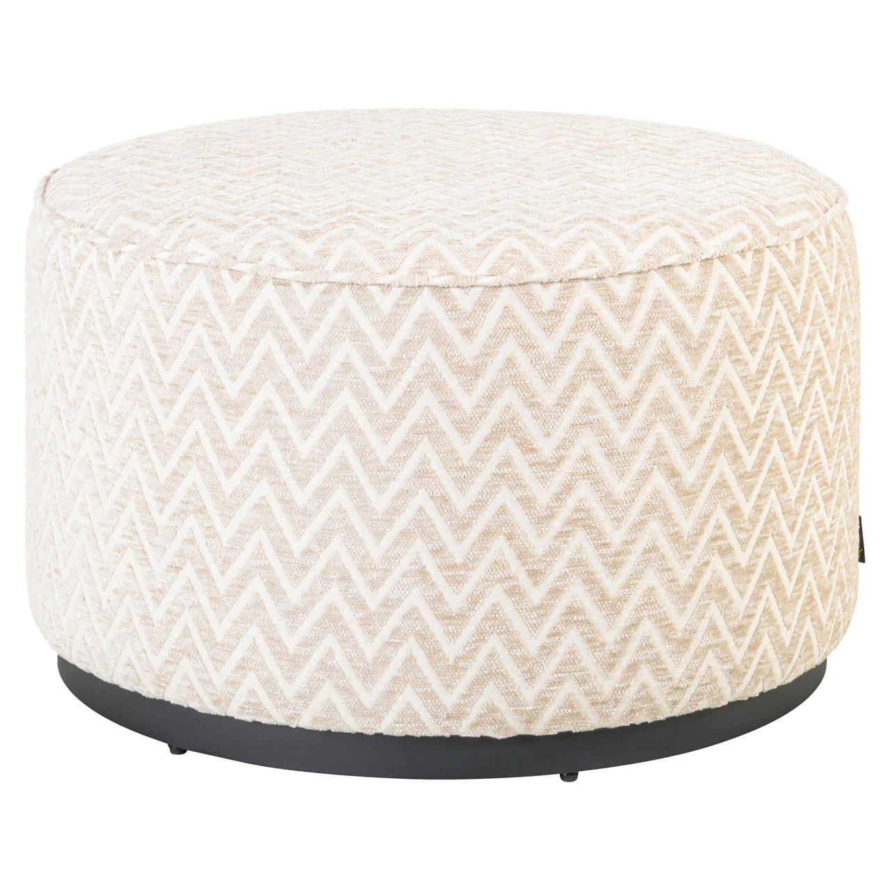 Poef &Amp; Voetenbank Lexie Beige Chevron 70Ø