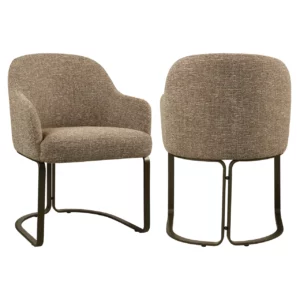 Eetkamerstoel Hadley Brown Tweed Fire Retardant