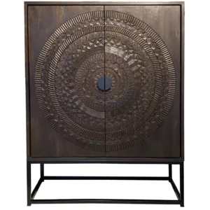 Carved Cabinet Brown 140Cm