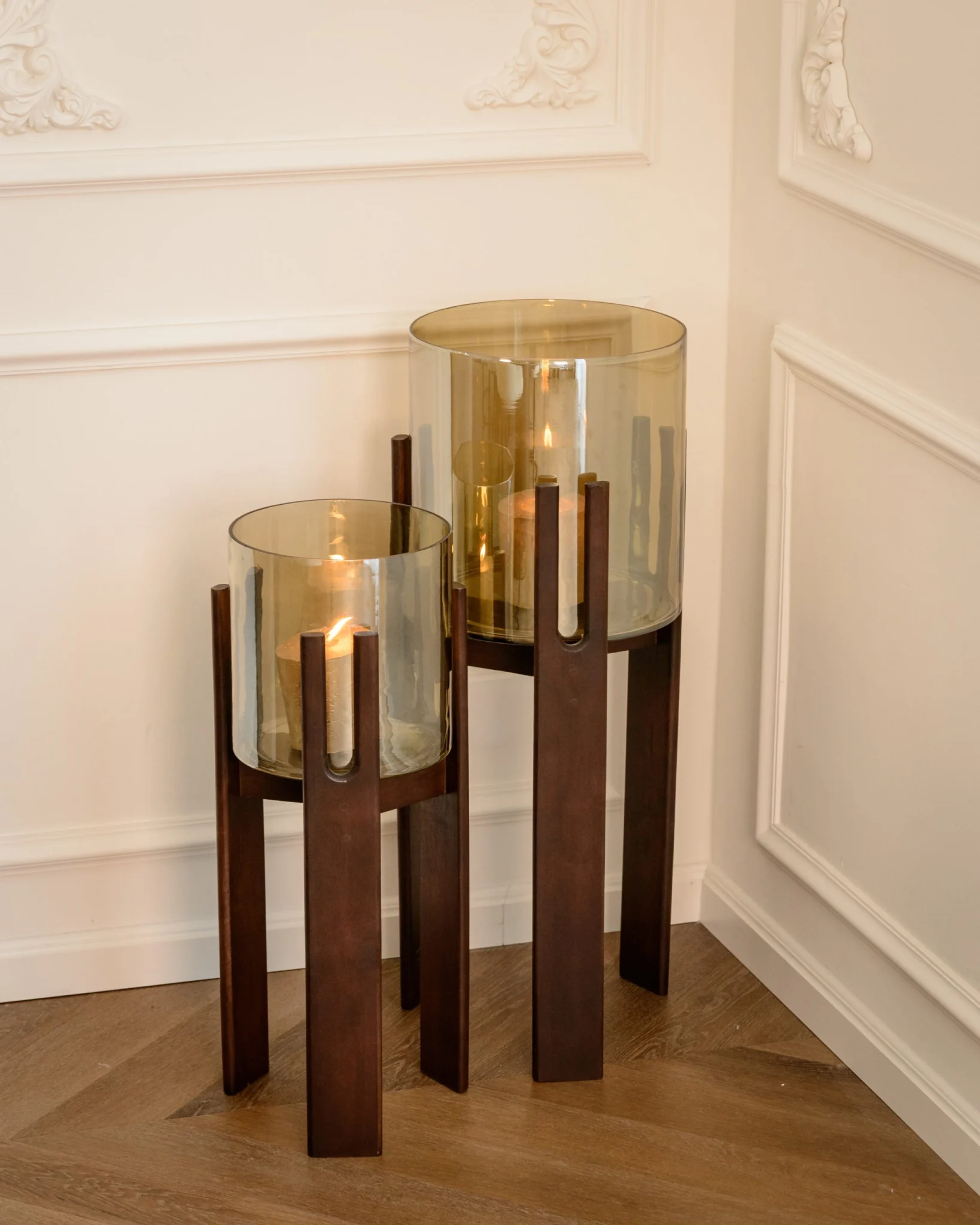Windlicht Reese Walnut Large - Afbeelding 4