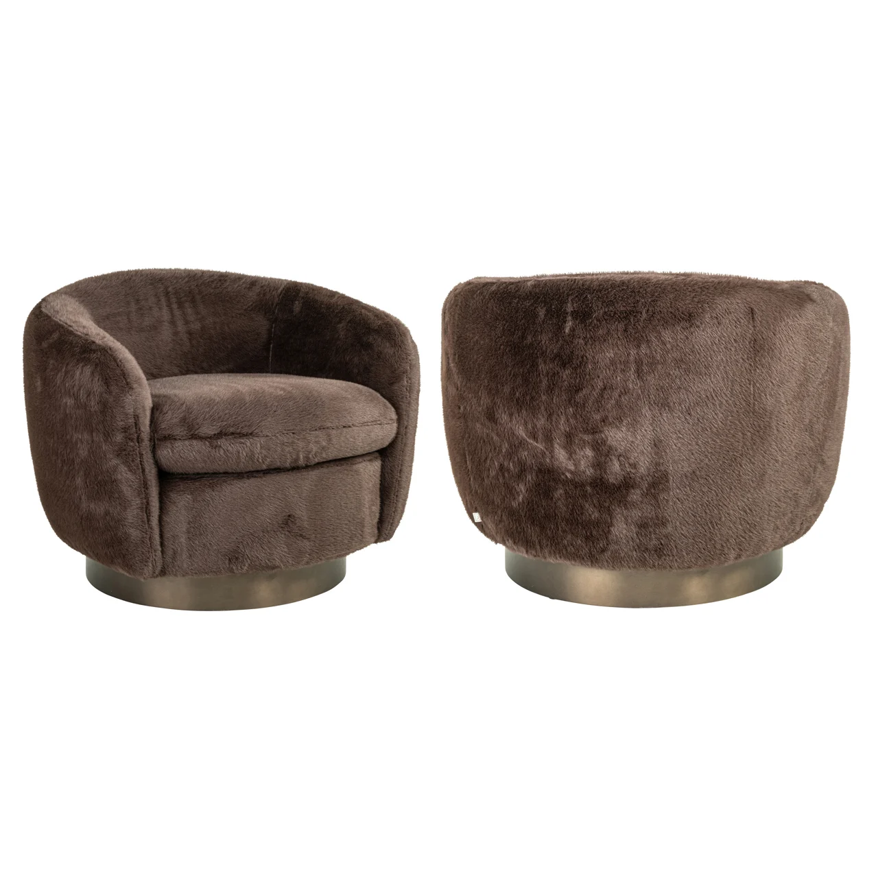 Lounge Stoel Colmar Chocolat Fluffy Swivel - Afbeelding 7