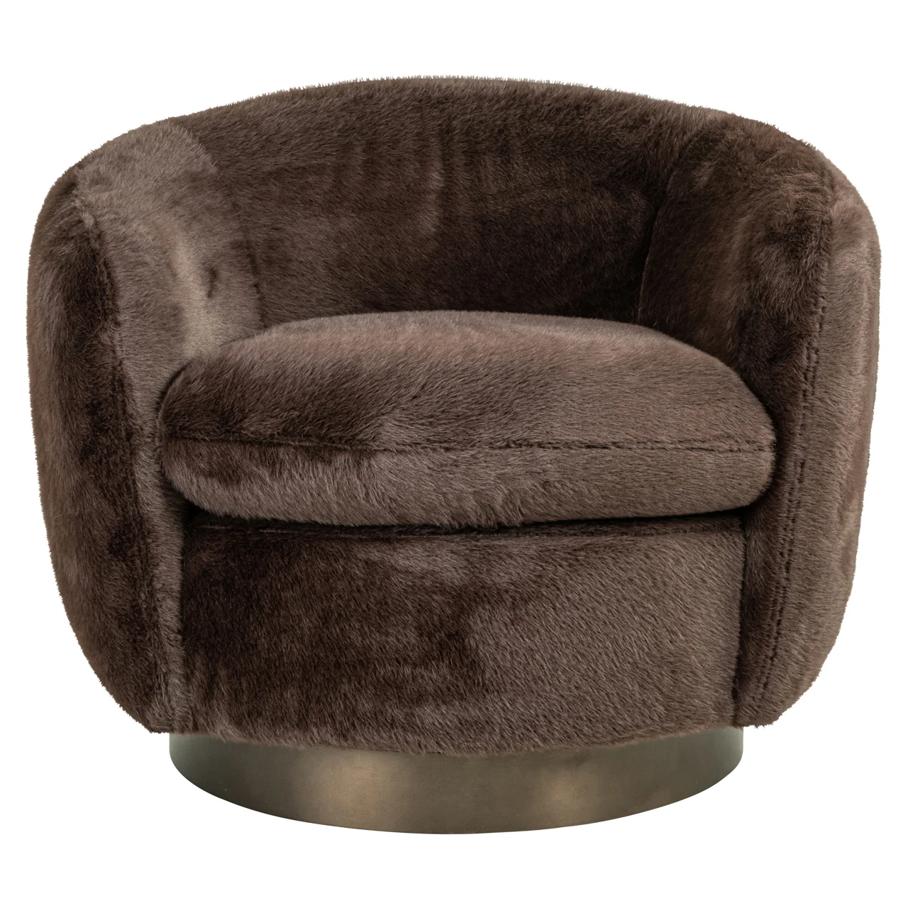 Lounge Stoel Colmar Chocolat Fluffy Swivel - Afbeelding 2