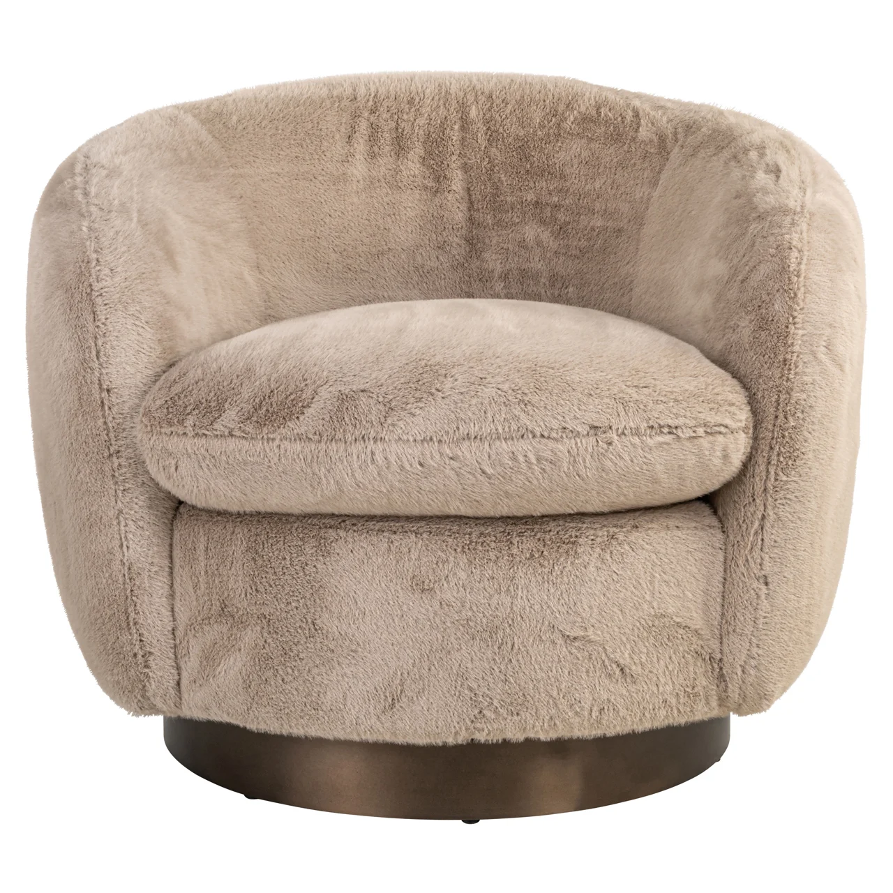 Lounge Stoel Colmar Khaki Fluffy Swivel - Afbeelding 4