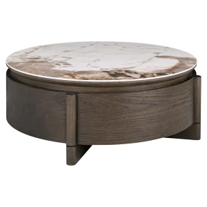 Salontafel Langford Brown 90Ø 1-Drawer