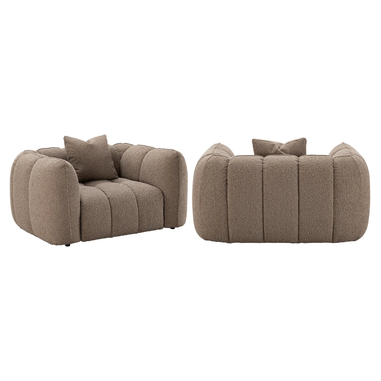 Lounge Stoel Hogan Mocca Chunky Fire Retardant - Afbeelding 4