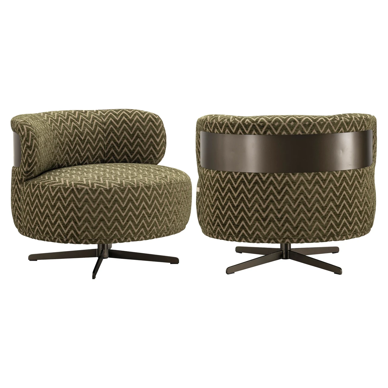 Lounge Stoel Lauren Moss Chevron Swivel - Afbeelding 5
