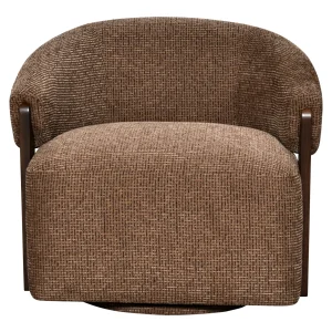 Alternative view of Lounge Stoel Marina Brown Blockweave Swivel Fire Retardant