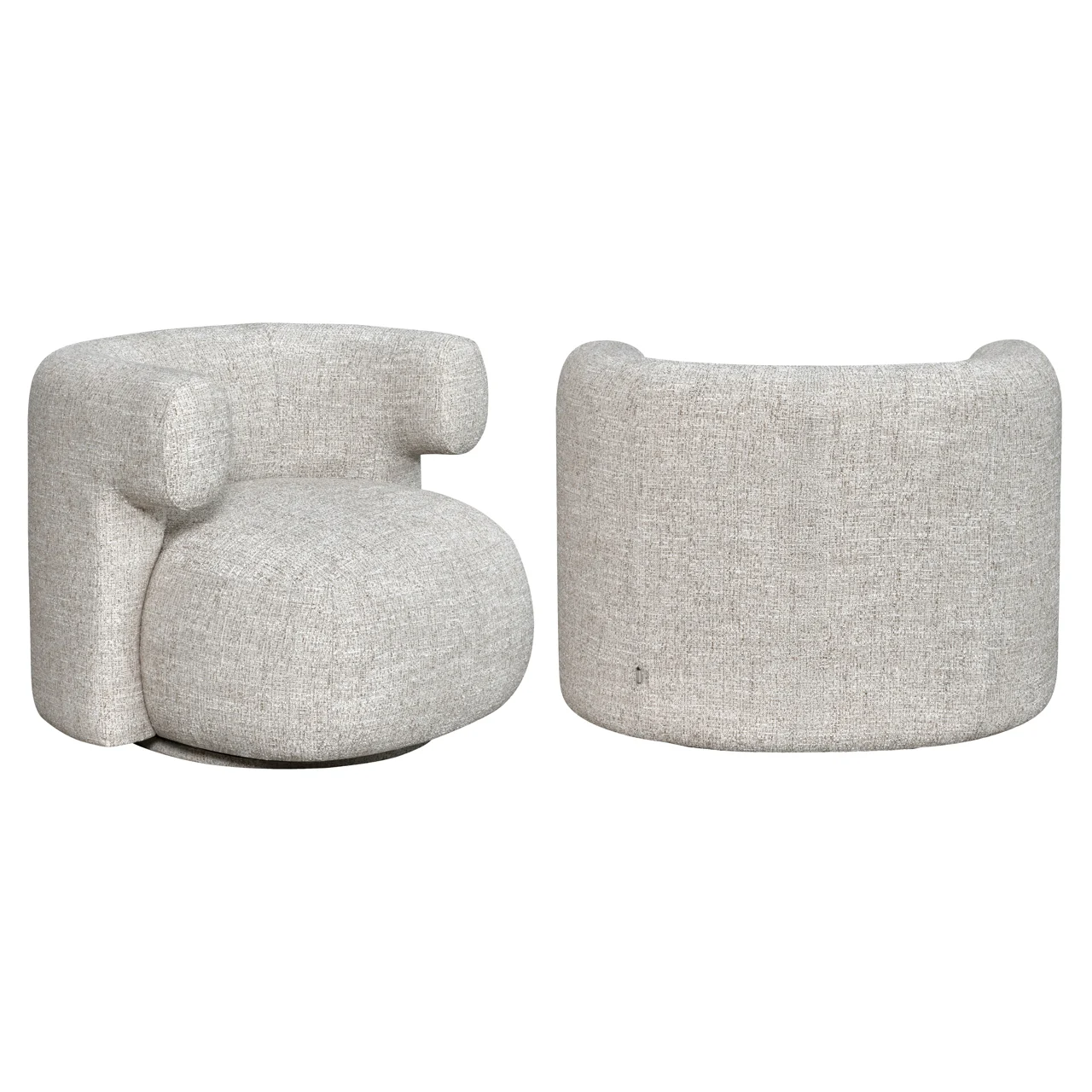 Lounge Stoel Talley Cream Tweed Swivel - Afbeelding 7
