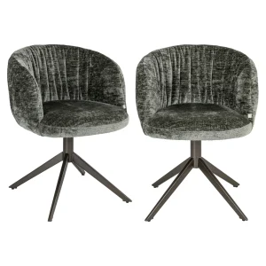 Eetkamerstoel Cassi Sage Chenille Swivel