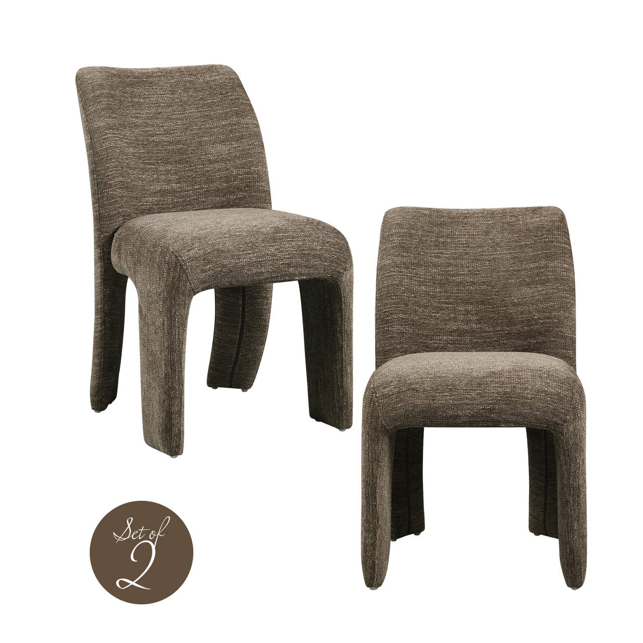 Eetkamerstoel Maya Brown Softweave (Set Of 2) - Afbeelding 7