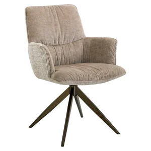 Alternative view of Eetkamerstoel Chase Cream Blockweave Swivel