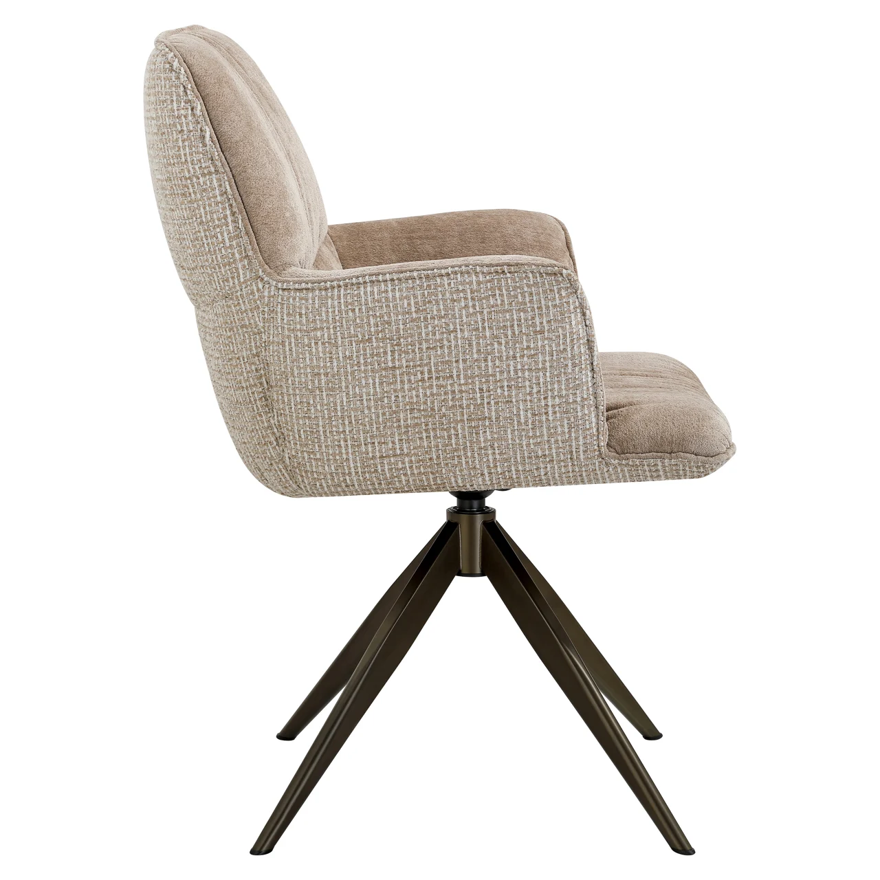 Eetkamerstoel Chase Cream Blockweave Swivel - Afbeelding 4