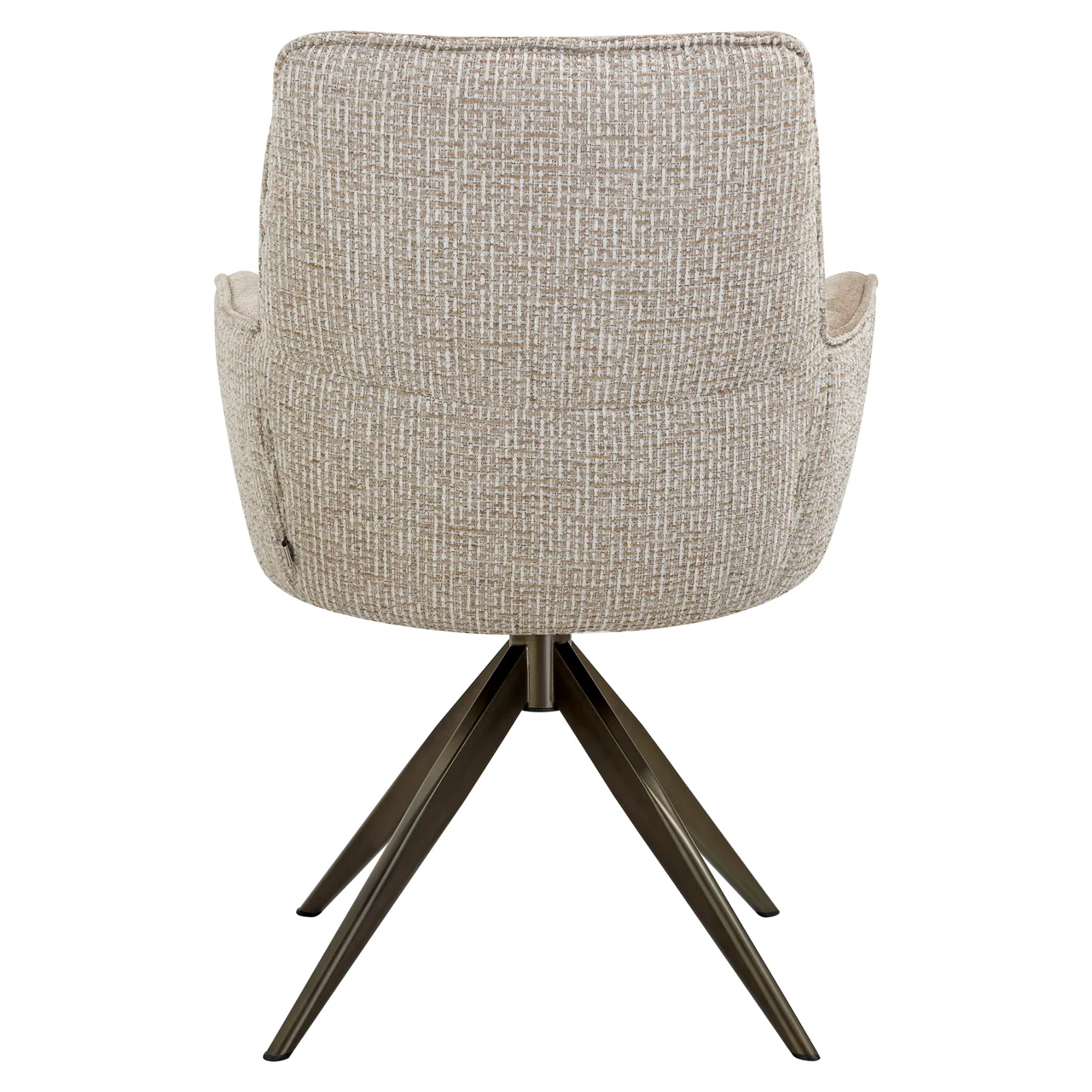 Eetkamerstoel Chase Cream Blockweave Swivel - Afbeelding 5