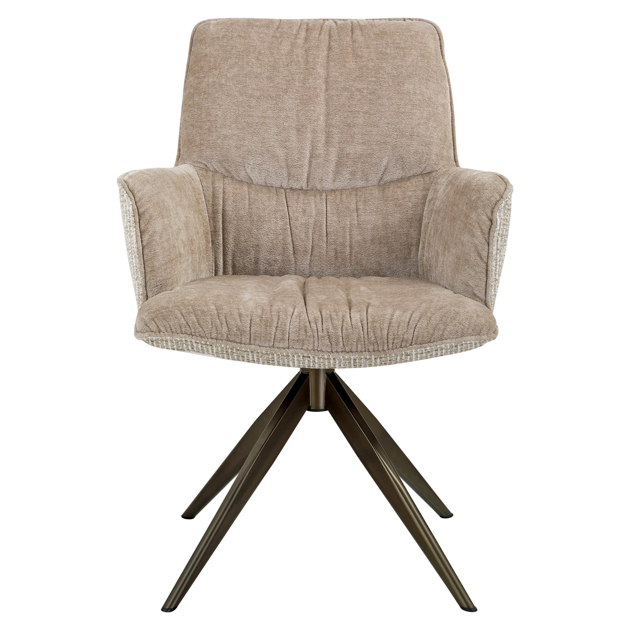 Eetkamerstoel Chase Cream Blockweave Swivel - Afbeelding 3